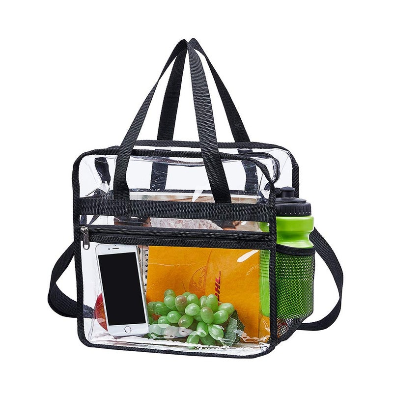 Clearworld Clear Bag Stadium Approved,Security Approved Clear Tote Bag for Work Games Concerts-12"X12"X6" - Image 1